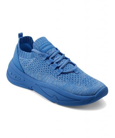 Women's Power Lace-Up Platform Sneakers Blue $41.83 Shoes