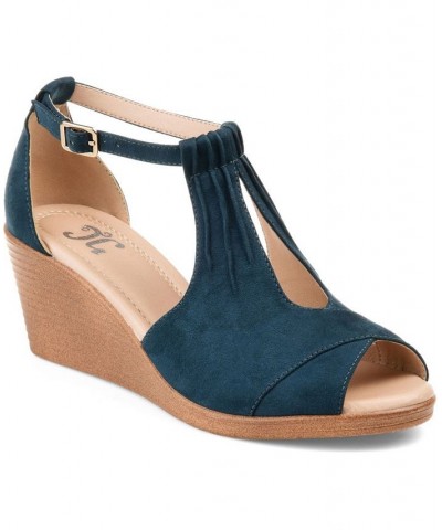 Women's Kedzie Wedge Sandals Blue $48.00 Shoes