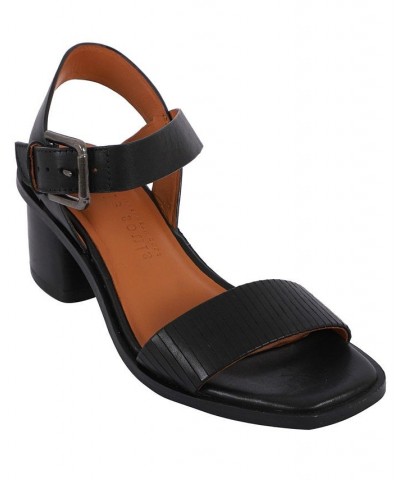 Women's Maddy Block Heeled Sandals Black $69.81 Shoes