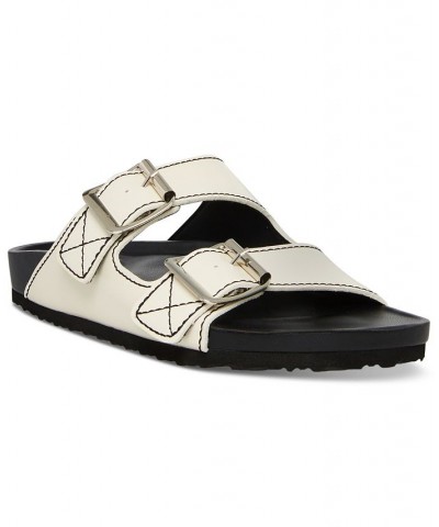 Women's Boxer Two-Band Footbed Sandals White $19.31 Shoes