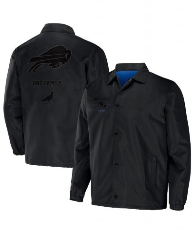Men's NFL X Staple Black Buffalo Bills Embroidered Nylon Jacket $37.79 Jackets