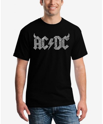 Men's Word Art ACDC Song Titles T-shirt Black $14.70 T-Shirts